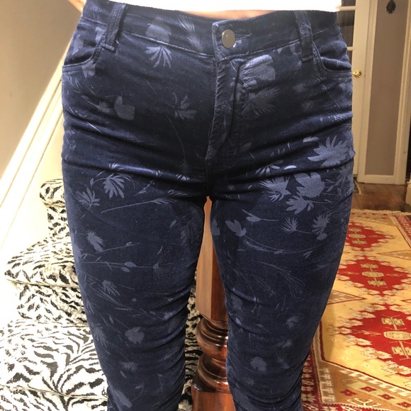 J Brand 27 Maria Night Out Blue Velvet Jeans - Picture 1 of 3